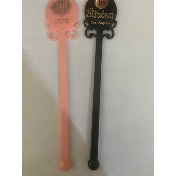 The Windsor Los Angeles and The JR Hotel Vintage 60s Black And Pink Swizzle Stic - Picture 5 of 6